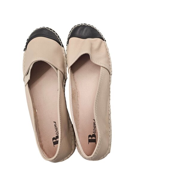 Browns Roslyn Beige & Black Espadrille Flats - Picture 4 of 9